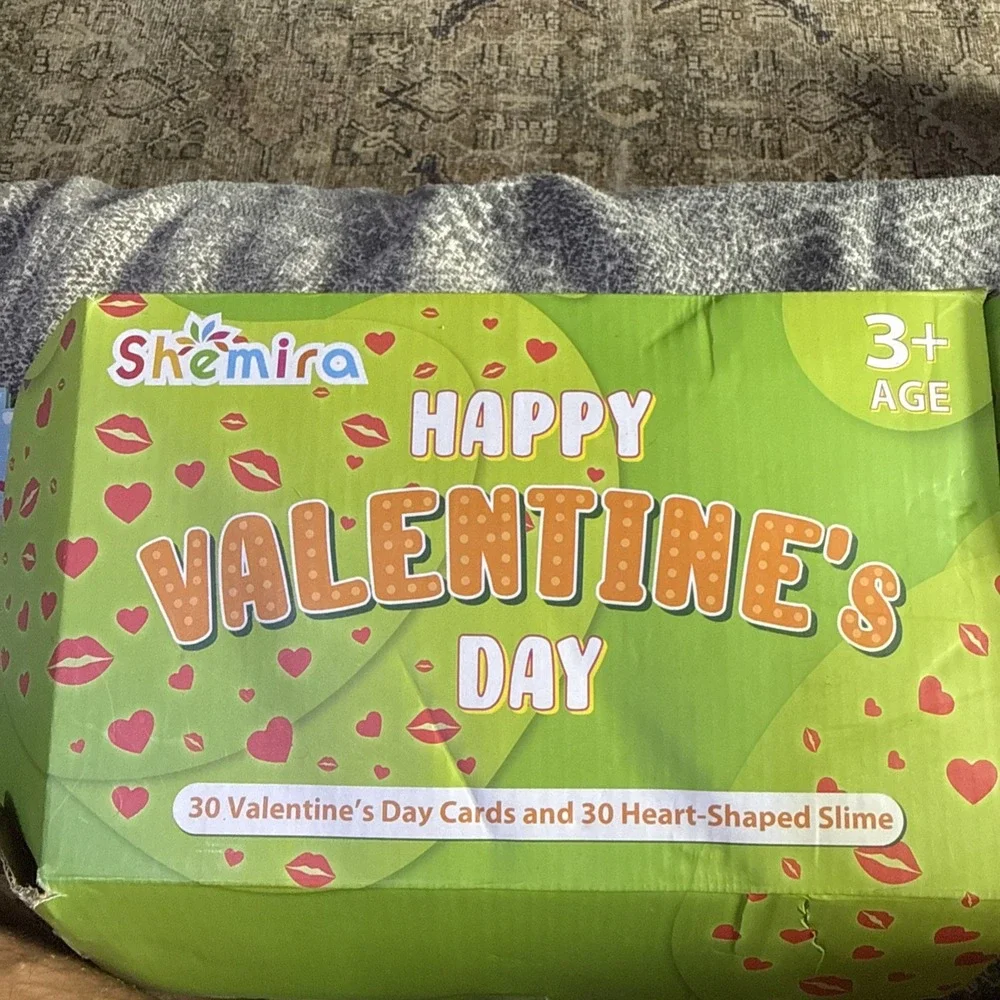Shemira 30 Pack Valentine Cards Heart Slime Classroom Exchange Party Favors